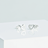 Silver earrings HEART - small