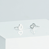Silver earrings HEART - small