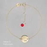gold bracelet with plate  - white