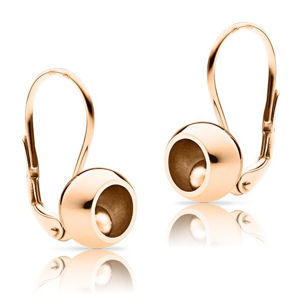 Golden ladies´ earrings "Bubbbles rose"