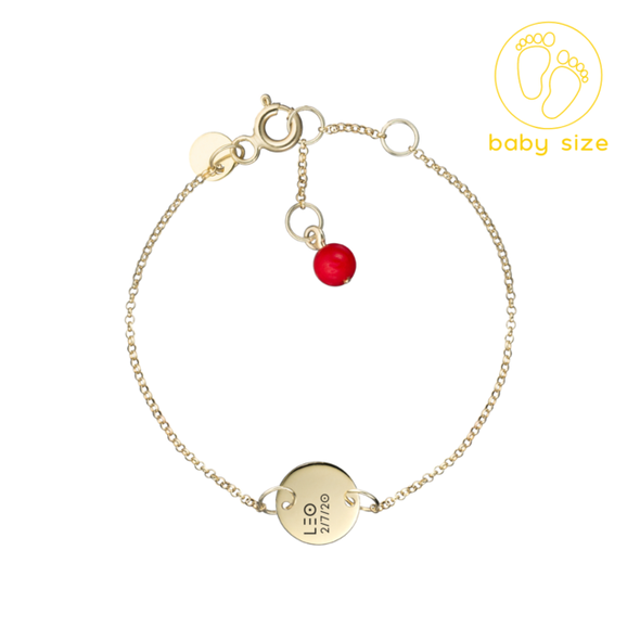 Baby gold bracelet with plate